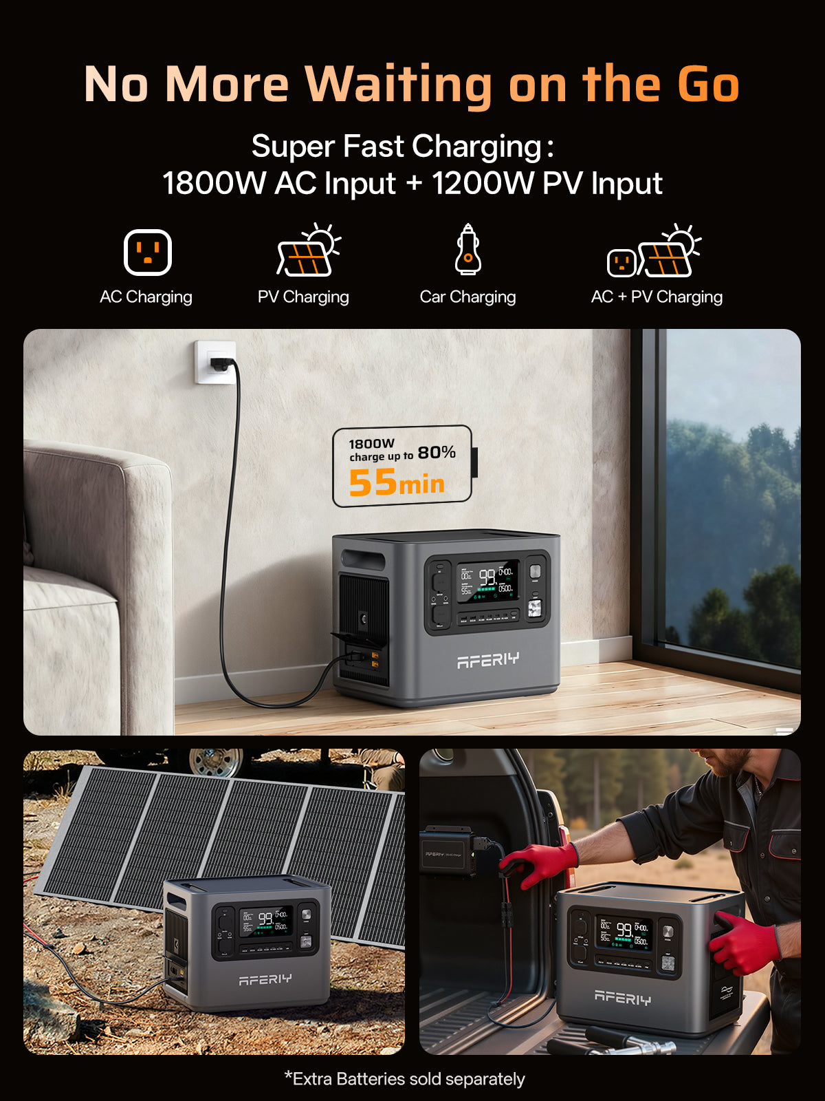 AFERIY Haven2800 Pro P280 Draagbare Krachtcentrale | 2800W 2048Wh-10240Wh