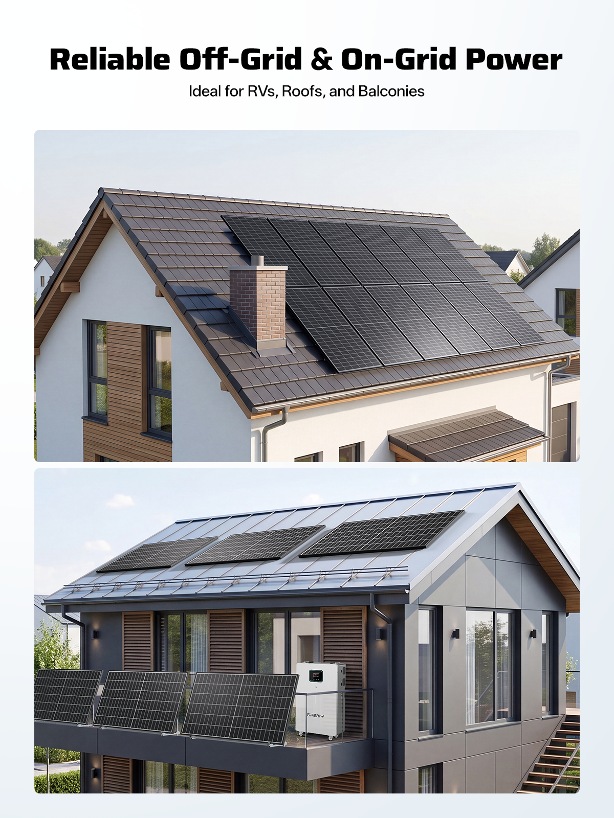 AFERIY AF-SG580 580W IP68 Waterproof Rigid Solar Panel (2-Pack)
