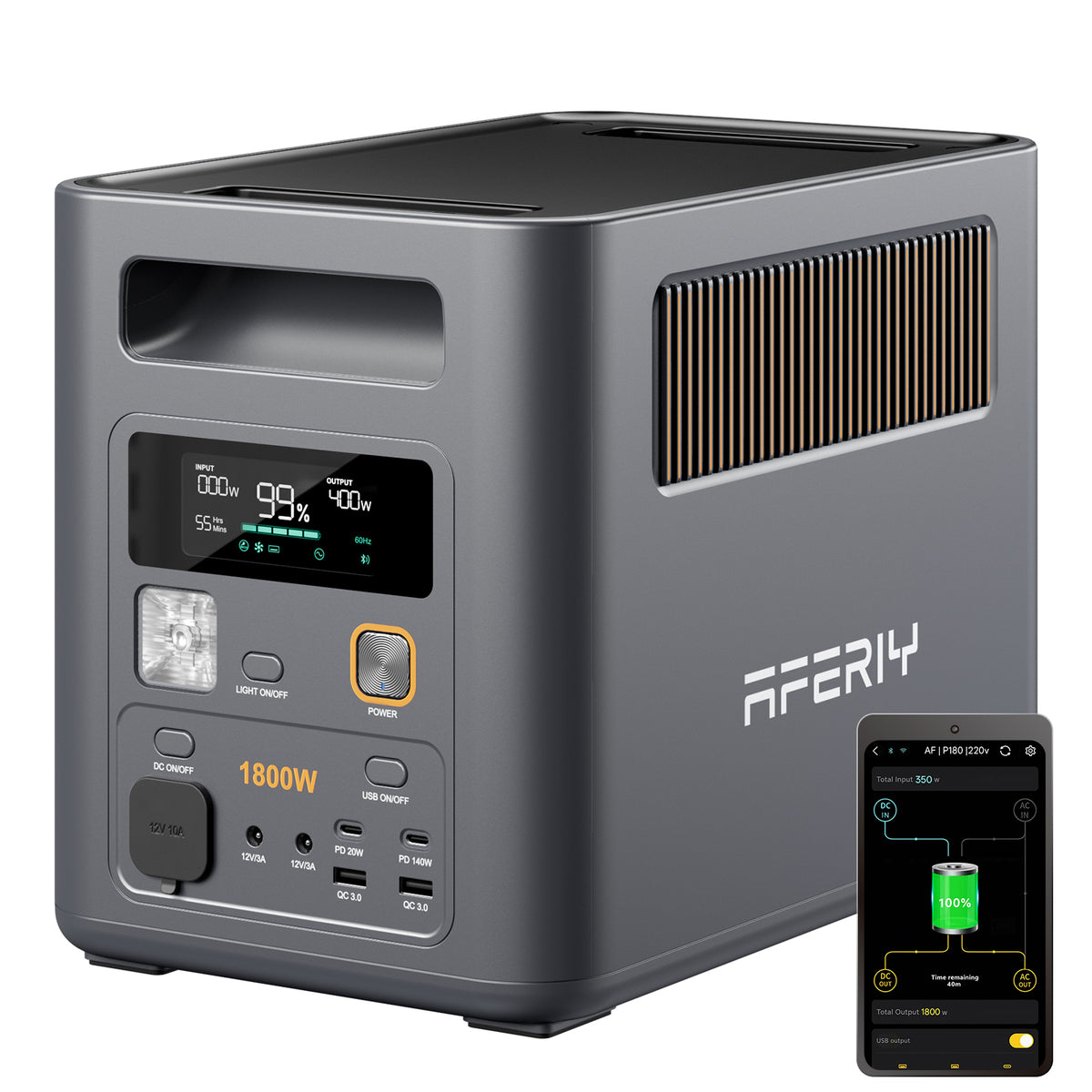 AFERIY Nomad1800 Pro P180 Portable Power Station | 1800W 1024Wh-5120Wh