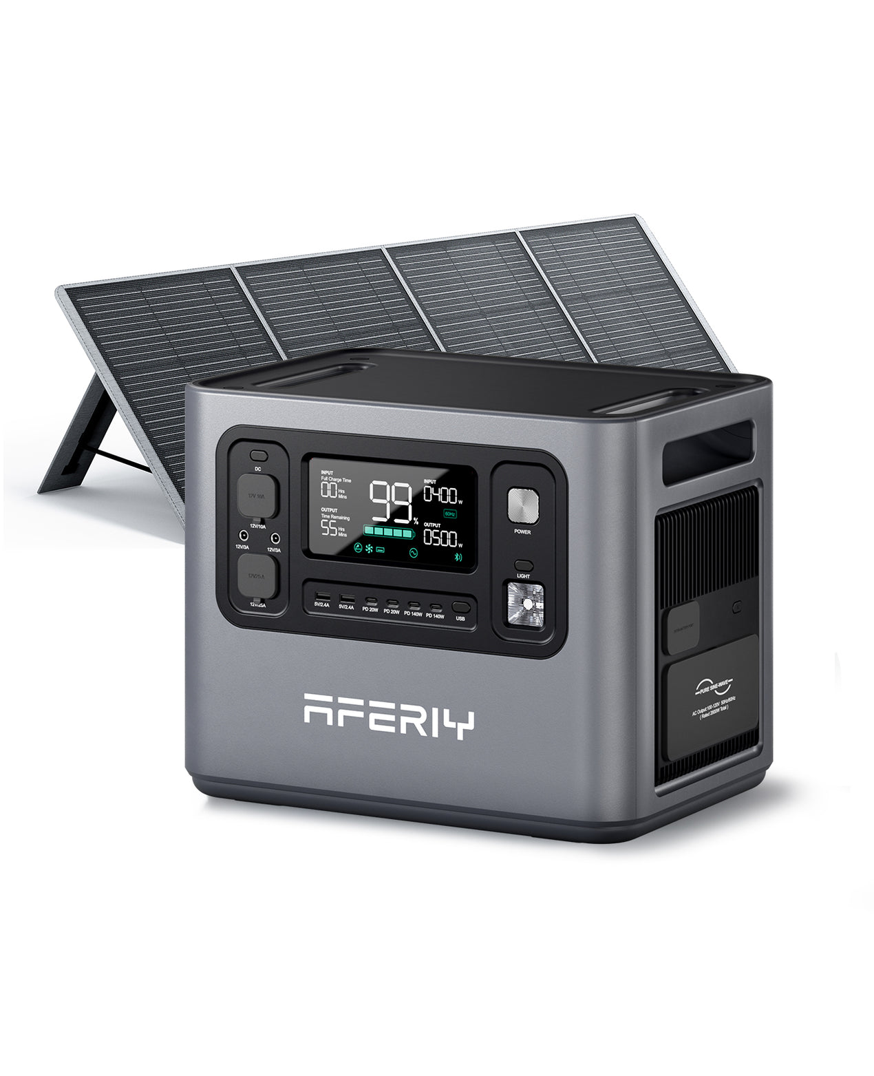 2400W 2048Wh Portable Power Station LiFePO4 Solar Generator With Fast Charge & UPS | Limited Deal ️, Gray / 400W Solar Panel - View #13
