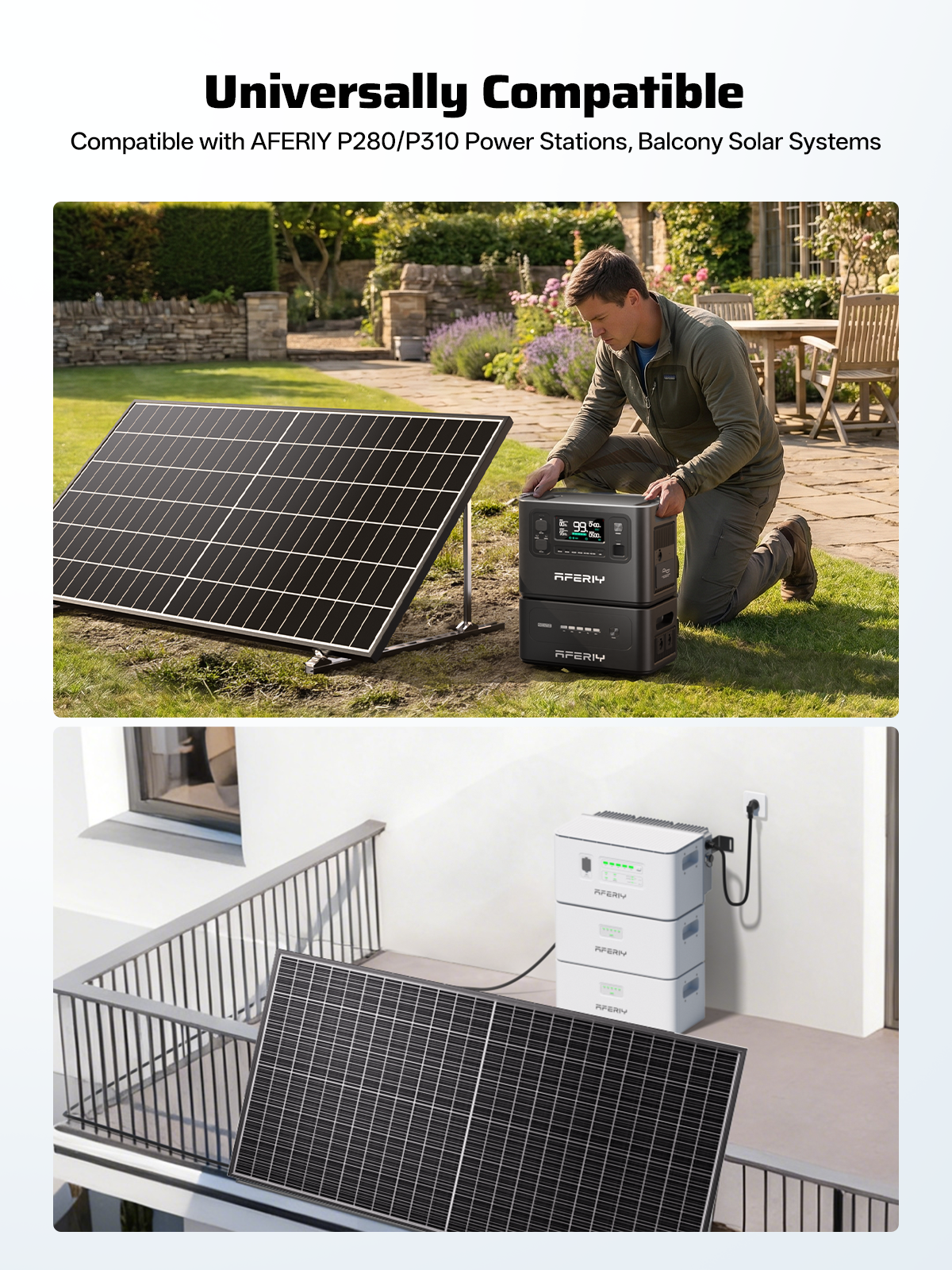 AFERIY ‎‎AF-SG580 580W IP68 Waterproof Rigid Solar Panel (2-Pack)