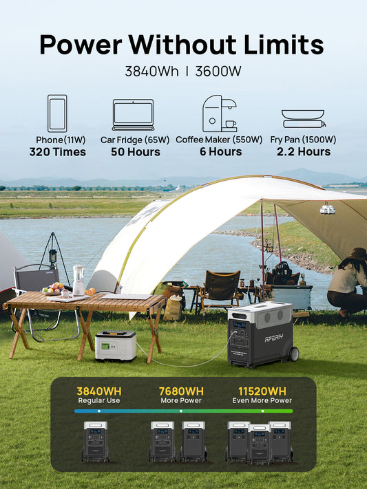 Estación de energía portátil AFERIY P310 con control por aplicación | 3600 W, 3840 Wh 