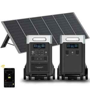 P310 3600W + Batteri*1 (totalt 7680Wh) / med 1 ×400W solpaneler (totalt 400W)