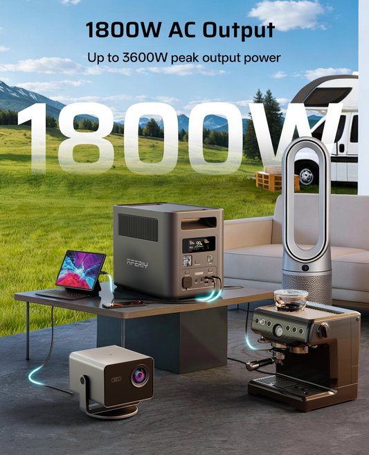 AFERIY Nomad1800 Pro P180 Portable Power Station | 1800W 1024Wh-5120Wh