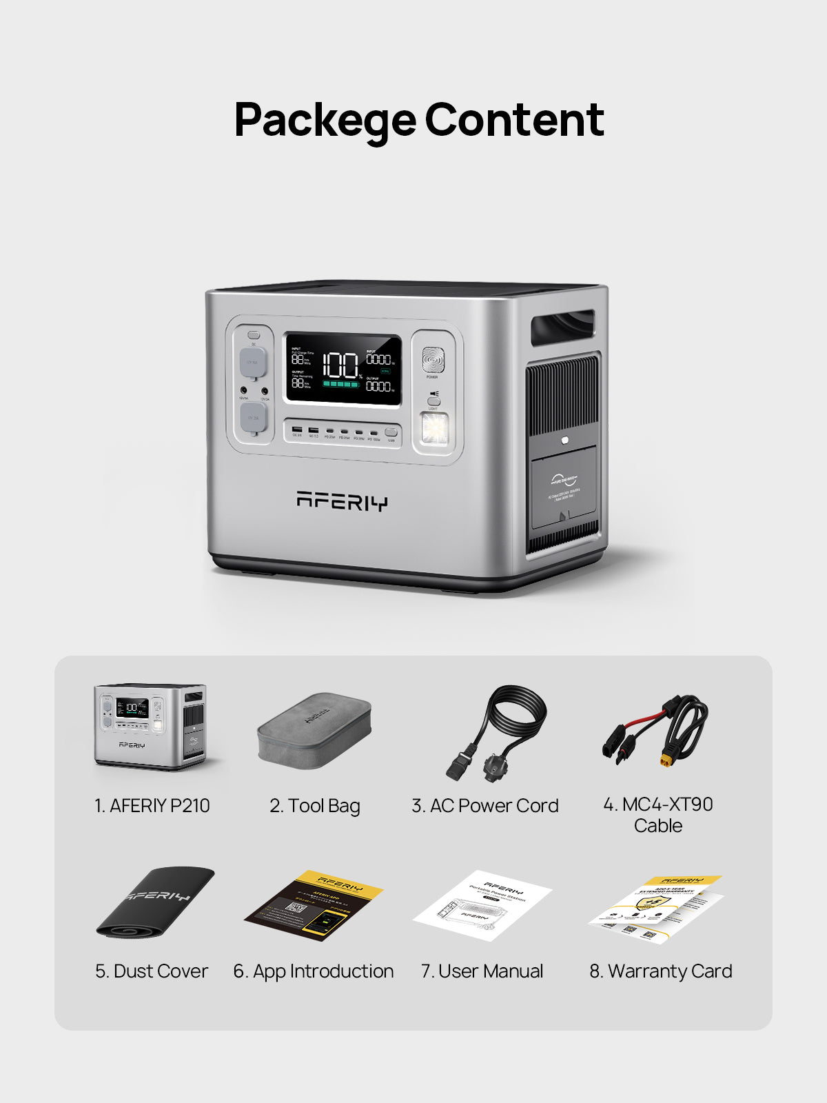 AFERIY P210 Portable Power Station 2400W 2048Wh Silver