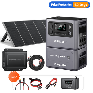 AFERIY 4096Wh Solar Generator Bundle with 400W Solar Panel – Complete Off-Grid Power System (P280 Series Kit)