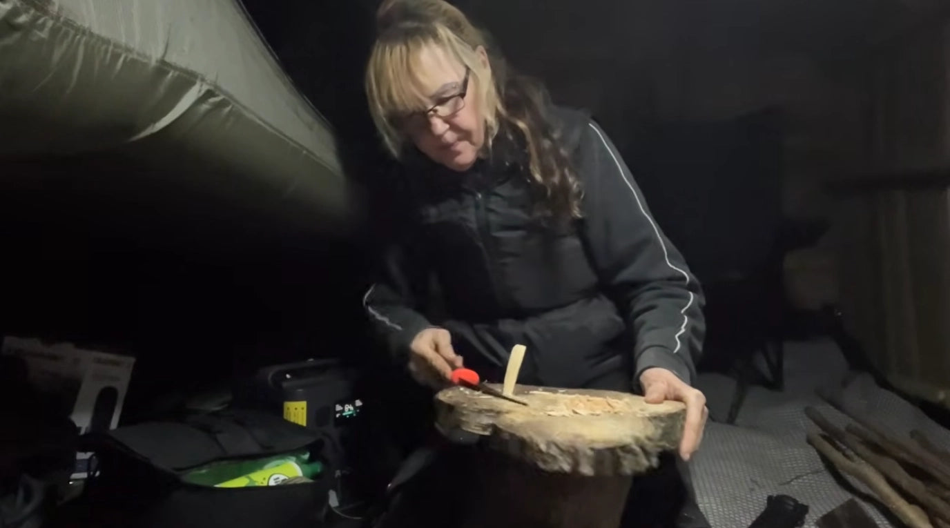 Sarah spending a night in the woods with AFERIY