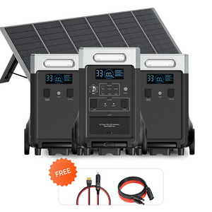 P310 3600W + Batteri*2 (totalt 11520Wh) / med 1 ×400W solpaneler (totalt 400W)